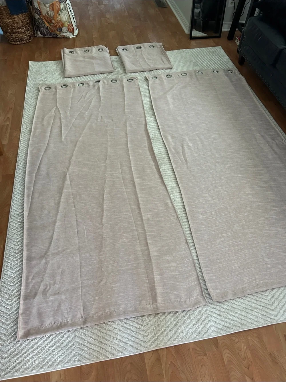 Four Dusty Pink Grommet Curtains
